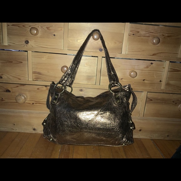 Bronze metallic shoulder bag - Picture 2 of 3